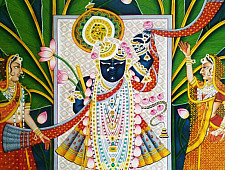 Pichwai Painting ~ Srinath ji . Kamal taal { 3.5 X 5 Feet }